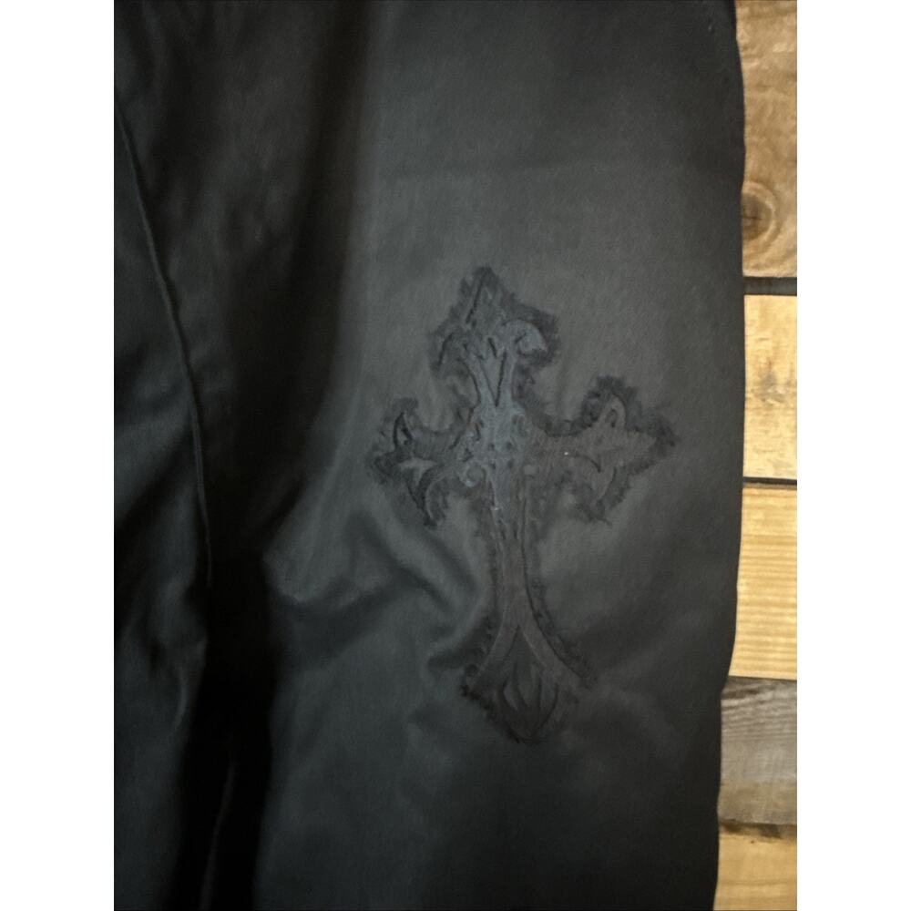BoohooMan Tall Fixed Waist Cross Relaxed Trousers, Black, Size 38 - Picture 2 of 5